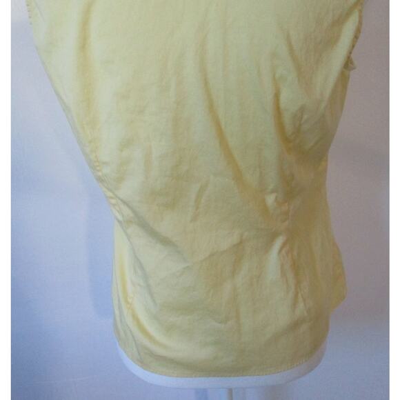 Anne Klein Women's Yellow Sleeveless Button Front Blouse Size Small - Picture 7 of 11